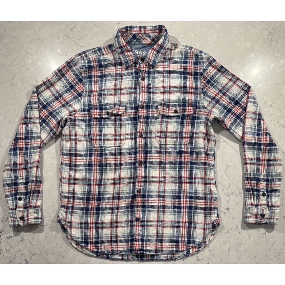 Gap 1969 Heritage Flannel Shirt Mens Large‎ Red Plaid Cotton Button Up Gorpcore